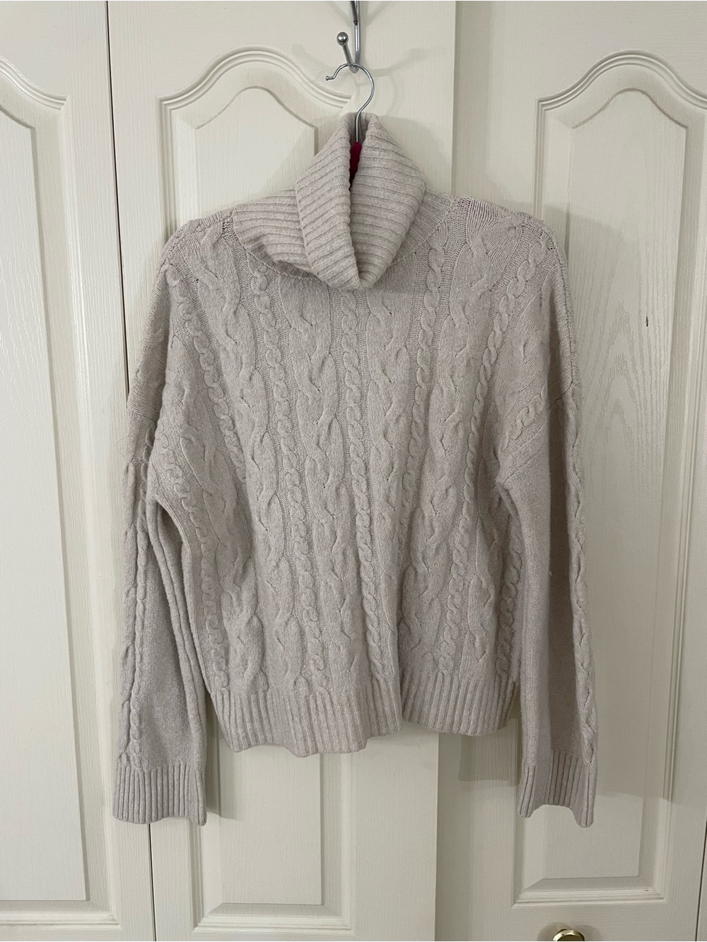 Olive & Oak Cream Cable Knit Turtleneck Sweater